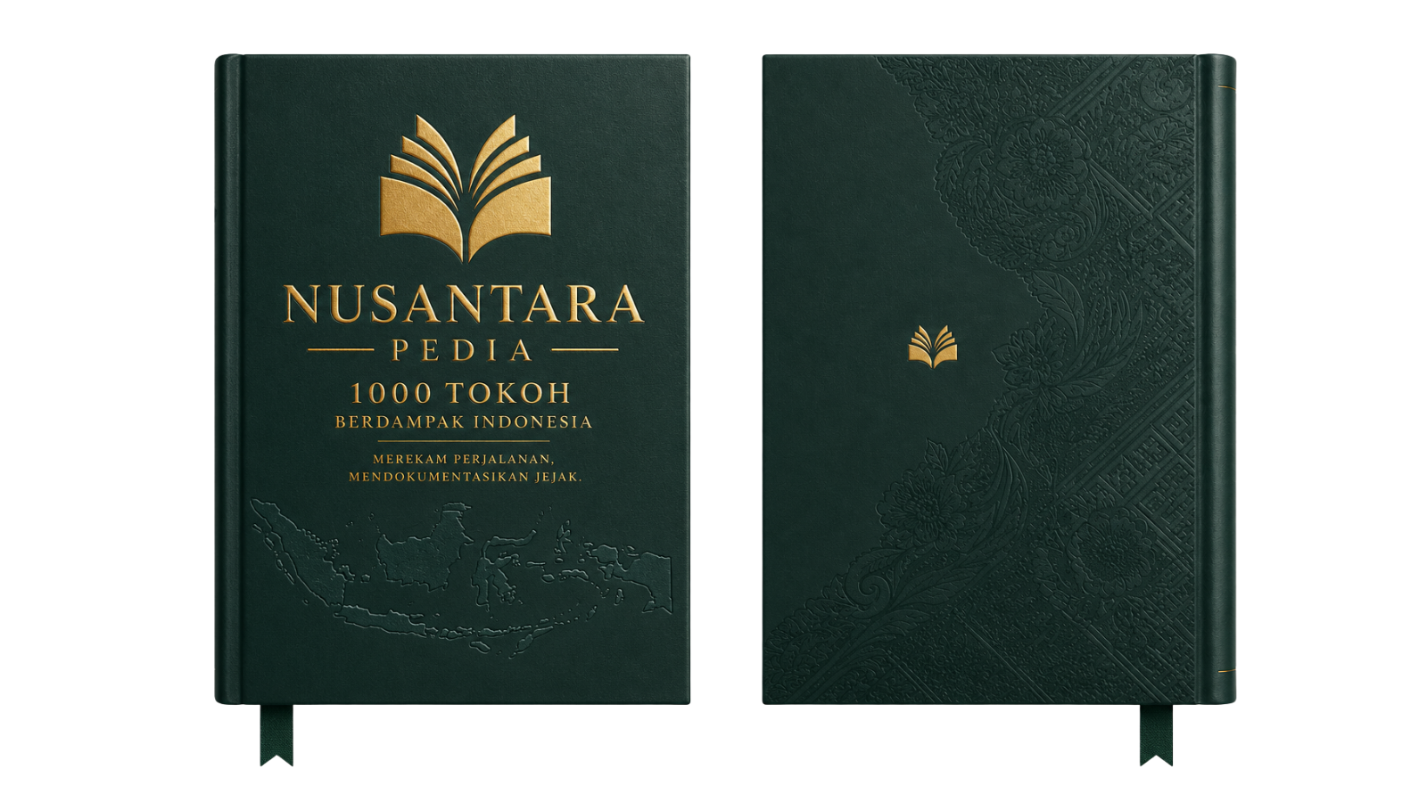 Mockup sampul depan dan belakang buku Nusantara Pedia